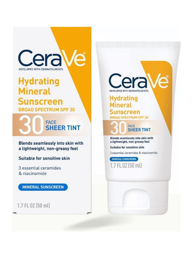 CeraVe Hydrating Mineral Sunscreen SPF 30 Face Sheer Tint - 1.7 FL OZ / 50 ml — product photograph