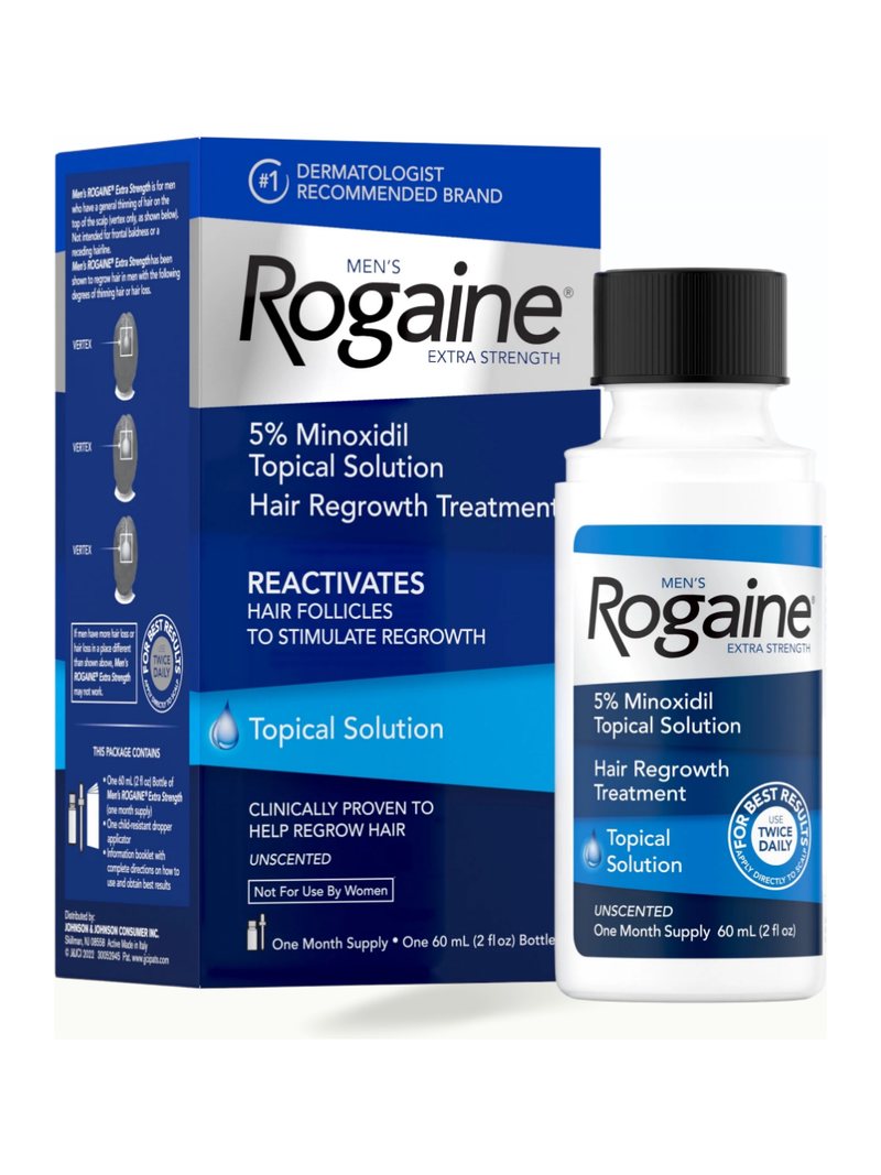 Men's Rogaine Extra Strength 5% Minoxidil Hair Growth Topical Solution, 1-Month Supply — product photograph