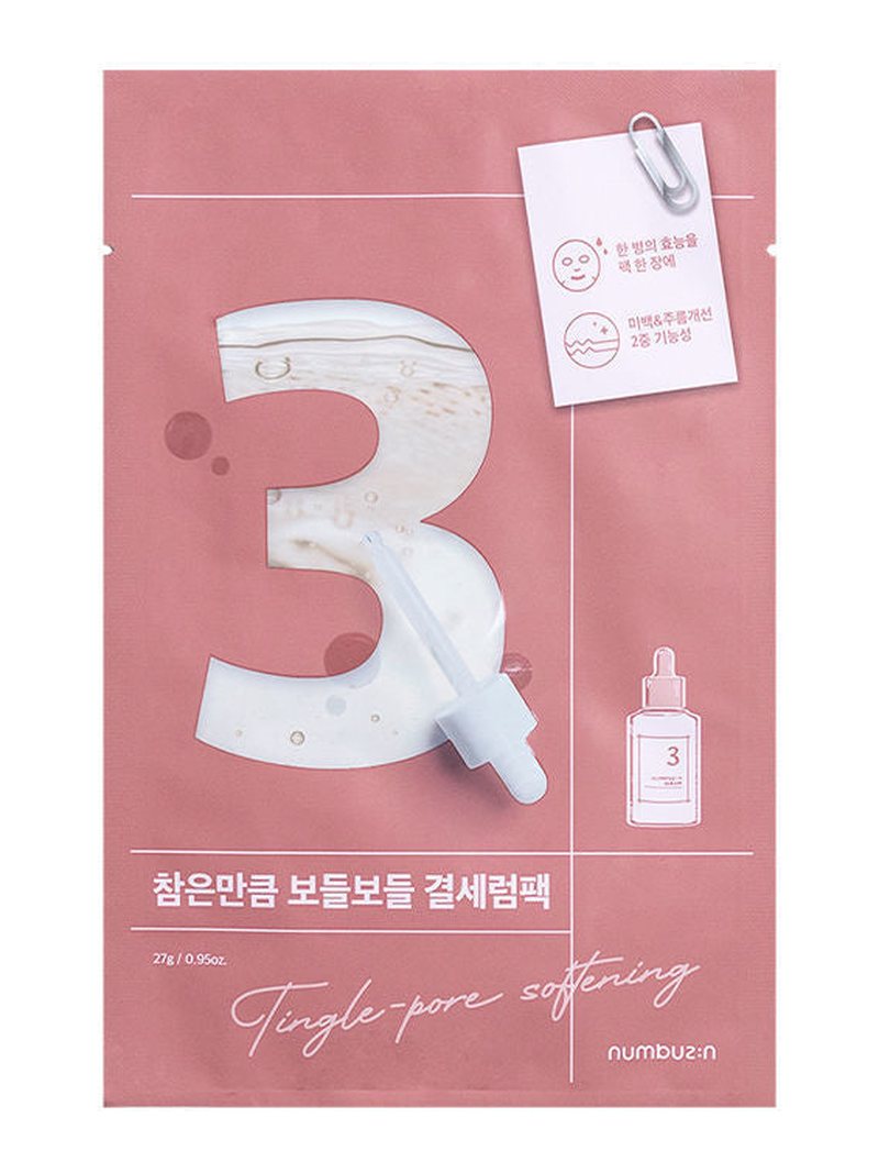 Numbuzin No.3 Tingle-Pore Softening Sheet Mask 4ea — product photograph