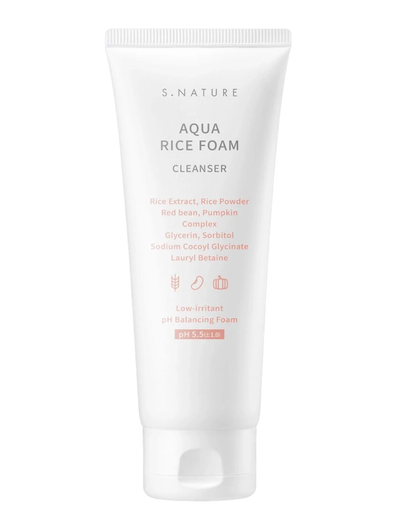 S.Nature AQUA RICE FOAM CLEANSER 160ml — product photograph