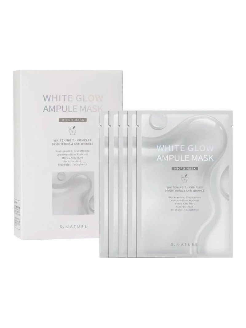 S.Nature WHITE GLOW AMPULE MASK 5pcs — product photograph