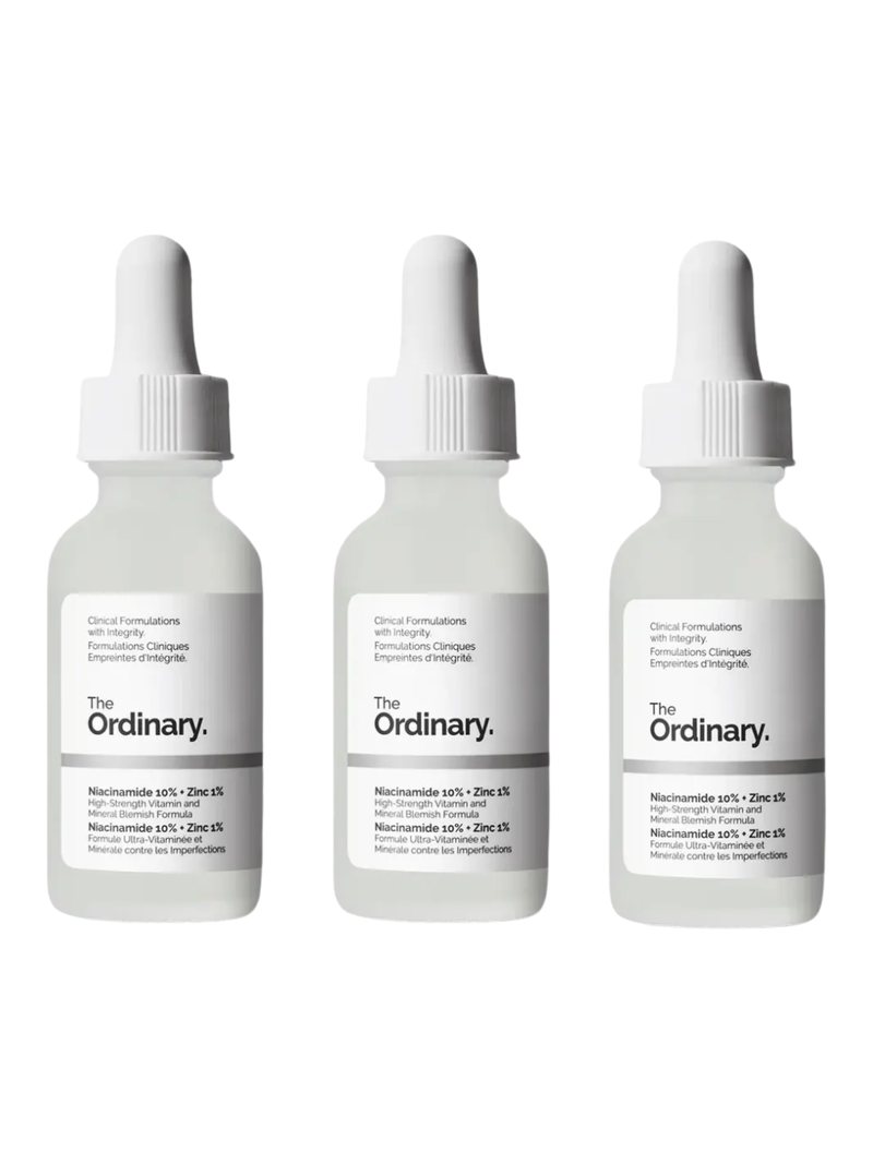 The Ordinary Niacinamide 10% + Zinc 1% Serum (3 Pack) — product photograph